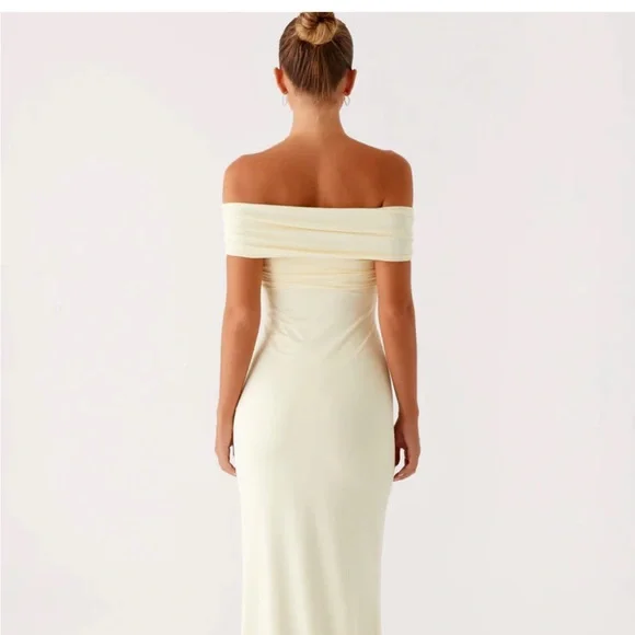 Pepper mayo size 4 yellow off the shoulder dress - Picture 3 of 3